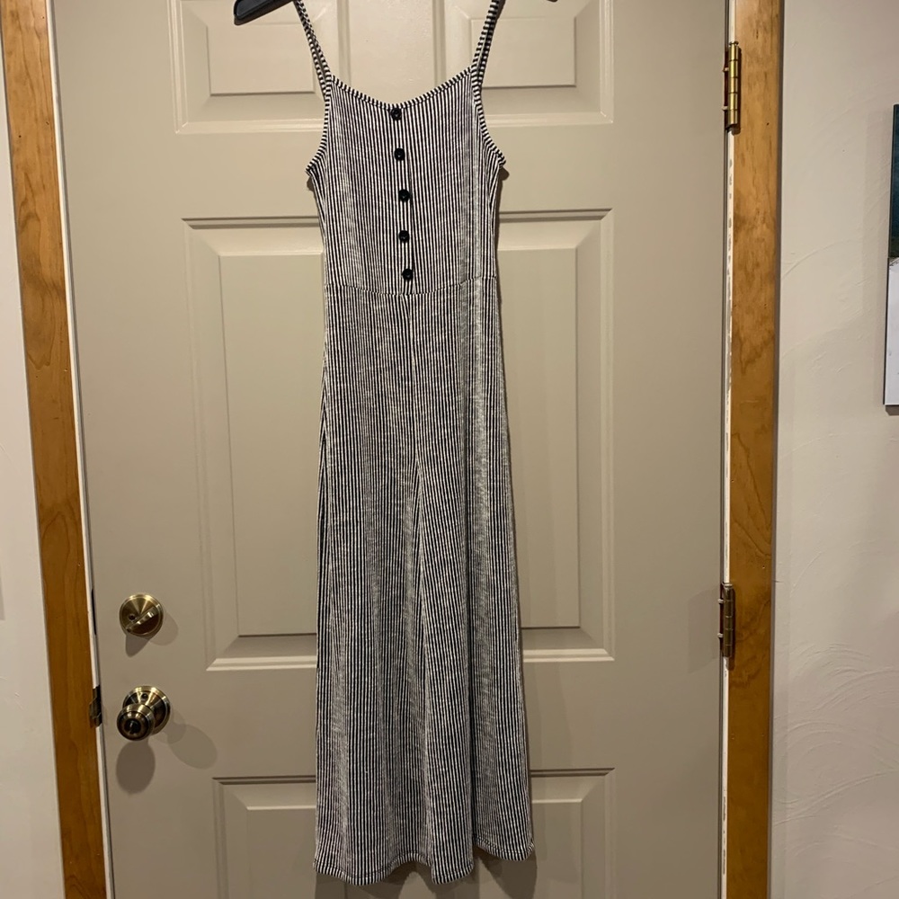 Caution to the Wind bell leg capri romper/jumpsuit